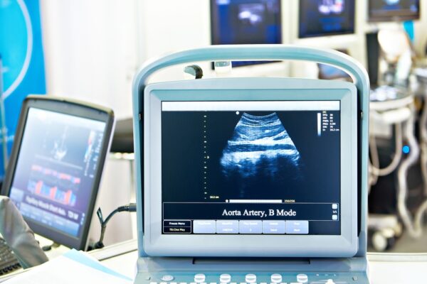 Screen Of A Portable Medical Ultrasound Machine