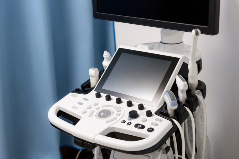 Medical Equipment In The Clinic. Modern Ultrasound Machine